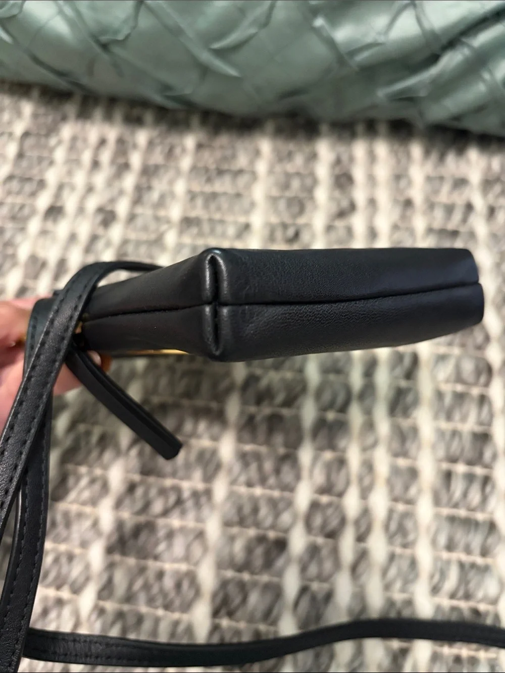 Tory Burch Black Leather Crossbody with Gold Logo Medallion